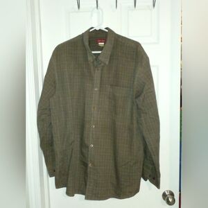 Hunt Club Brown Plaid Casual Button Down Shirt